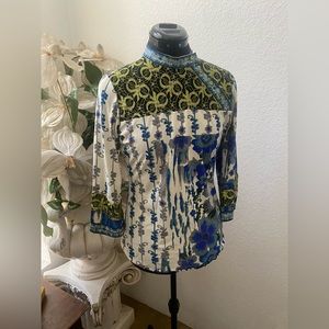 Womens Unique Blue/Green Blouse - Anac